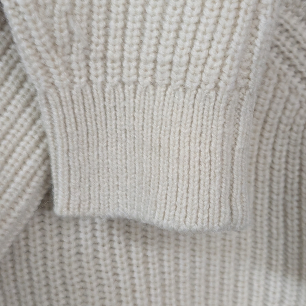 LOFT Ivory V-Neck Sweater with Embellished Detail - Picture 5 of 6